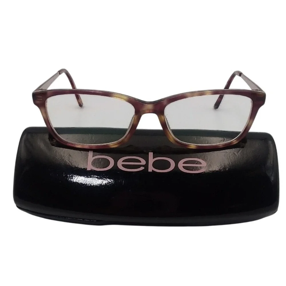 Bebe Tortoise Eyeglasses *Frames ONLY*‎ Rectangular Full Rim Designer Glasses